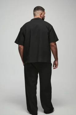 Plus Stretch Woven Boxy Revere Shirt