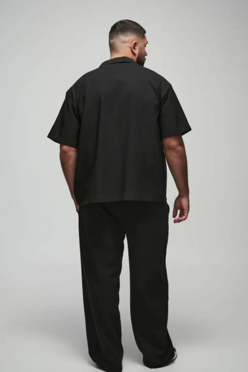 Plus Stretch Woven Boxy Revere Shirt
