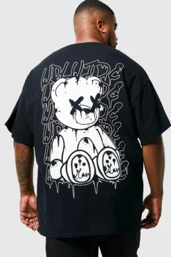 Plus Teddy Back Print T-shirt