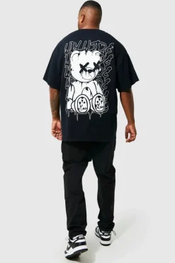 Plus Teddy Back Print T-shirt