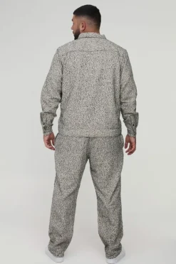 Plus Textured Straight Fit Trousers