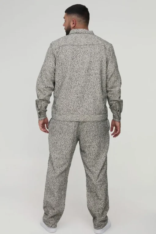 Plus Textured Straight Fit Trousers