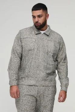 Plus Textured Straight Fit Trousers