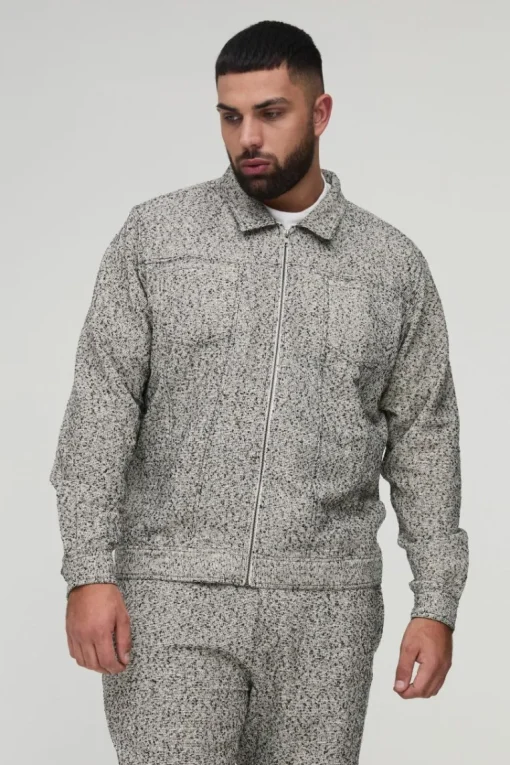 Plus Textured Straight Fit Trousers