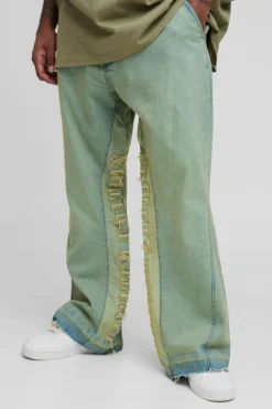 Plus Tinted Applique Inner Gusset Slim Flared Jeans