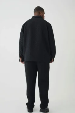 Plus Tonal Geo Smart Straight Trouser
