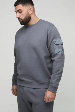 Plus Utility Pocket Jersey Sweatshirt