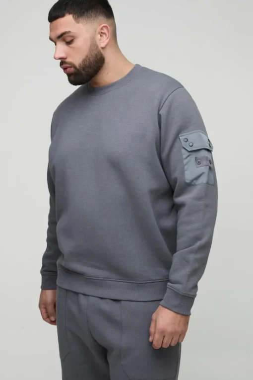 Plus Utility Pocket Jersey Sweatshirt