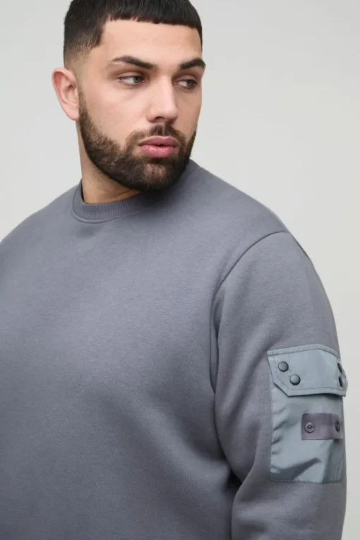 Plus Utility Pocket Jersey Sweatshirt