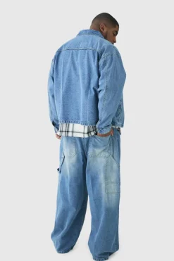 Plus Washed Adjustable Waist Baggy Carpenter Jeans