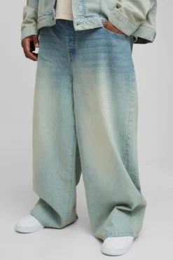 Plus Washed Baggy Fit Jeans