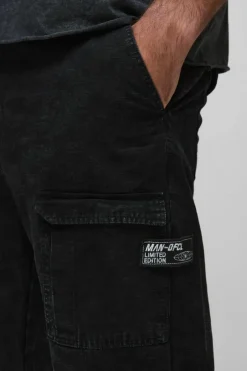 Plus Washed Ripstop Pleat Knee Slim Fit Cargo Trousers