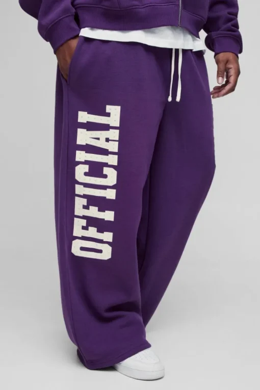 Plus Wide Fit Rhinestone Applique Jogger