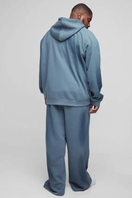 Plus Wide Leg Embroidered Spray Wash Jogger