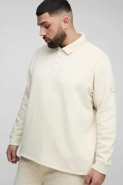 Plus Woven Tab Rugby Polo