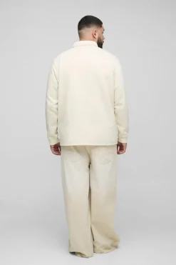 Plus Woven Tab Rugby Polo