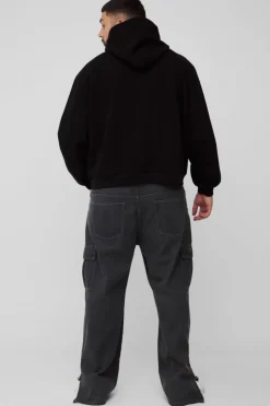 Plus Zip Hem Straight Fit Cargo Jeans