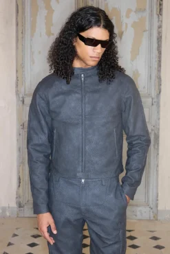 Premium Faux Leather Biker Jacket In Black