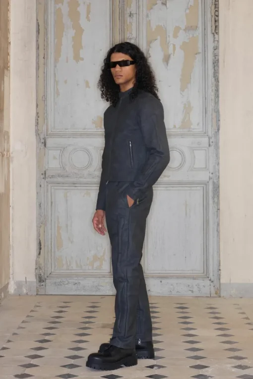 Premium Faux Leather Biker Jacket In Black