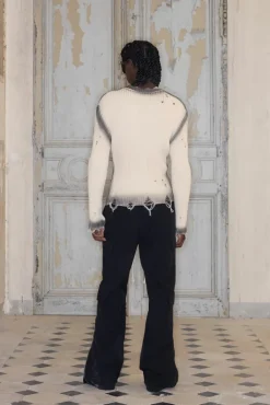 Premium Muscle Fit Distressed Knitted Jumper