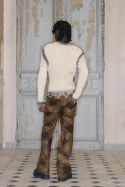 Premium Washed Straight Flare Faux Leather Trouser