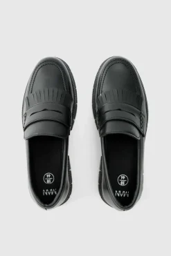 Pu Chunky Sole Tassel Loafer In Black