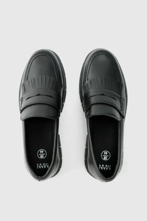Pu Chunky Sole Tassel Loafer In Black