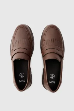 Pu Chunky Sole Tassel Loafer In Brown