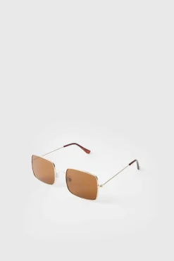 Rectangular Metal Sunglasses