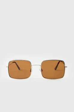 Rectangular Metal Sunglasses