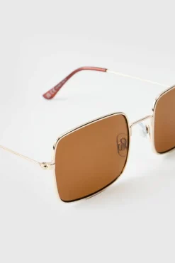 Rectangular Metal Sunglasses