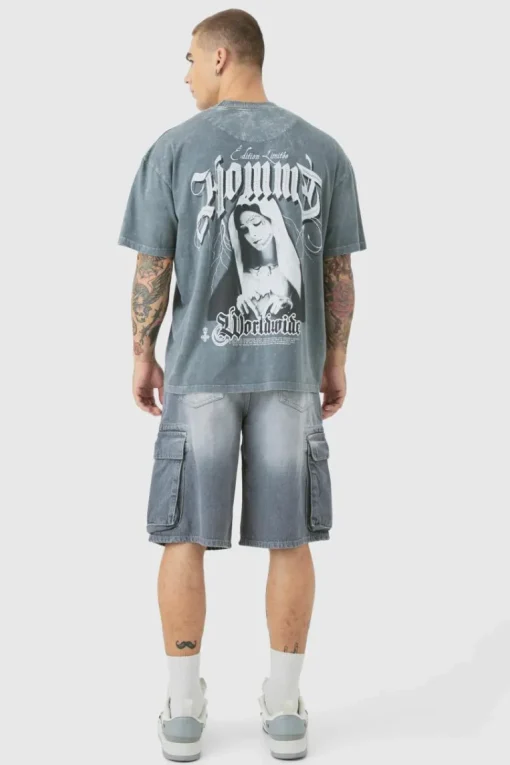 Regular Cargo Denim Jorts