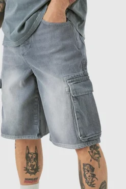 Regular Cargo Denim Jorts