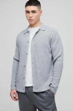 Regular Collared Knitted Cardigan