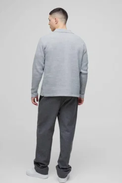 Regular Collared Knitted Cardigan