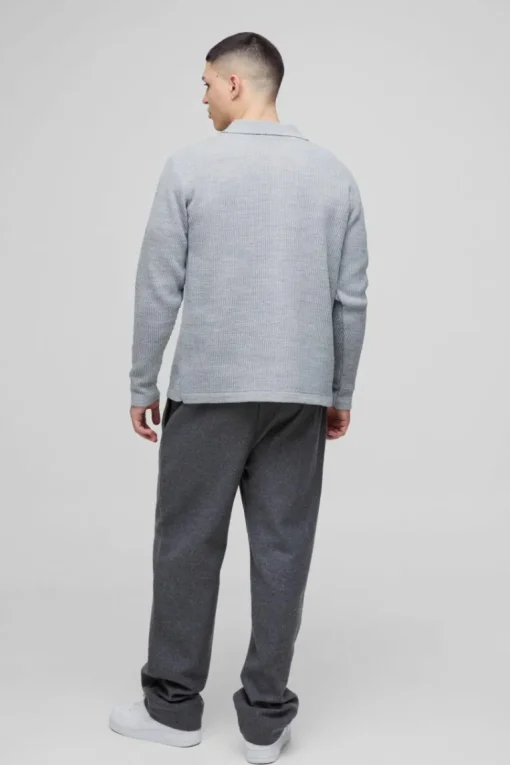 Regular Collared Knitted Cardigan