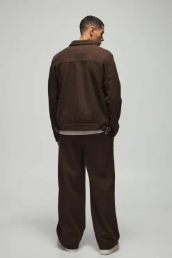 Regular Fit Boucle Harrington & Trouser Suit