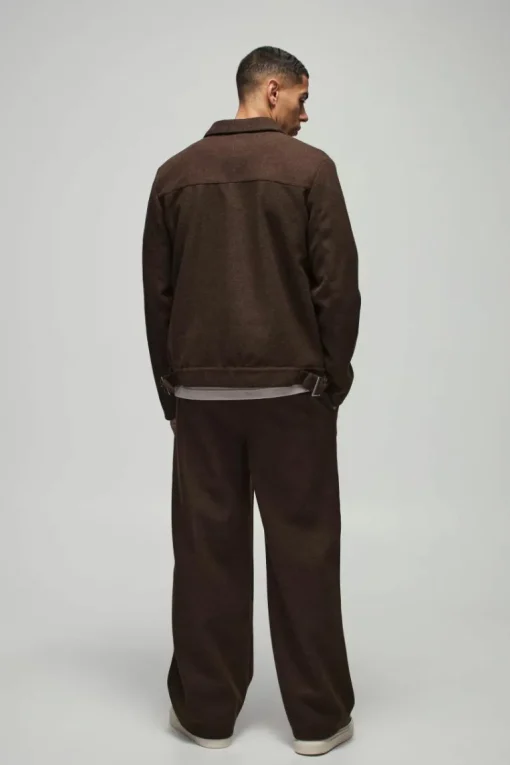 Regular Fit Boucle Harrington & Trouser Suit
