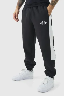 Regular Fit Man Diamond Colour Block Joggers