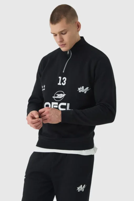 Regular Fit OFCL Embroidered Funnel Neck Tracksuit