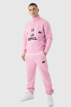 Regular Fit OFCL Embroidered Funnel Neck Tracksuit