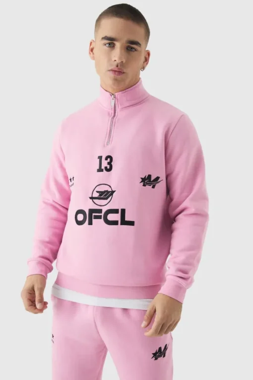 Regular Fit OFCL Embroidered Funnel Neck Tracksuit
