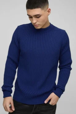 Regular Fit Plaited Hem Knitted Jumper