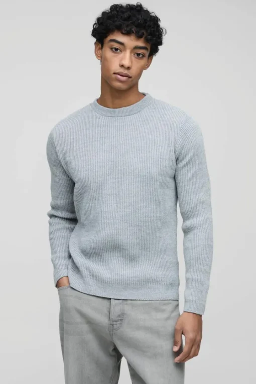 Regular Fit Rib Knit Jumper