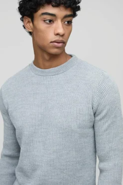 Regular Fit Rib Knit Jumper