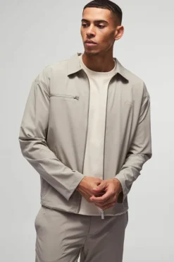 Regular Fit Technical Stretch Homme Overshirt