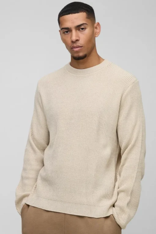 Regular Fit Waffle Knit Jumper