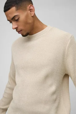 Regular Fit Waffle Knit Jumper
