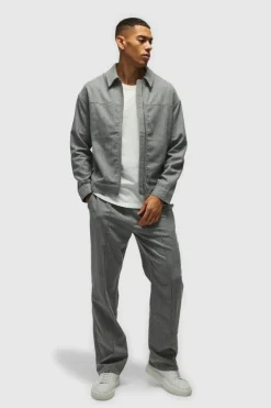 Regular Pinstripe Overshirt & Tapered Fit Trouser Set