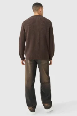 Regular Ribbed Fisherman Knit Bomber Jacket
